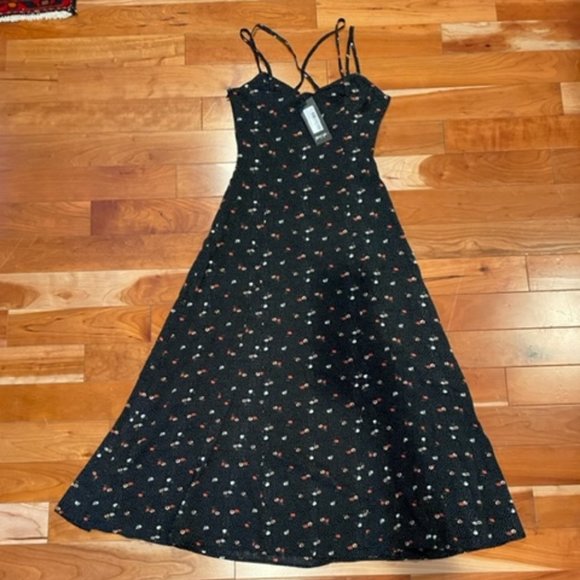 Nasty Gal Strappy Floral Print Midi Dress - NWT Size 6 - Picture 6 of 10